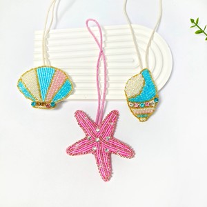 CHENXI Pendentifs de sacs et accessoires de porte-clés DIY personnalisés, mode, colorés, en strass, motifs étoile de mer, coquillage et conque - Product Image 5