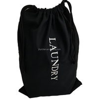 Sac de tri à linge réutilisable beige pochettes à cordon en coton avec logo personnalisé