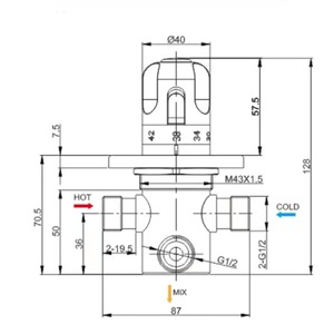 Válvula termostática para ducha DN15, grifo mezclador de bañera con núcleo de latón y un solo manípulo para uso en baño - Product Image 2