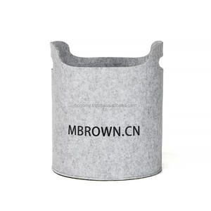 <b>Small</b> Foldable Felt Laundry Hamper Handles Lightweight Eco-Friendly Durable Bathroom Storage <b>Basket</b> for Kid Toys Towels - Product Image 1