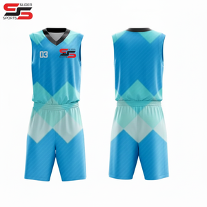 Youth Basketball Uniform Sets Shirts and Shorts Custom Team Customized Sublimation Basketball Uniform - Product Image 1