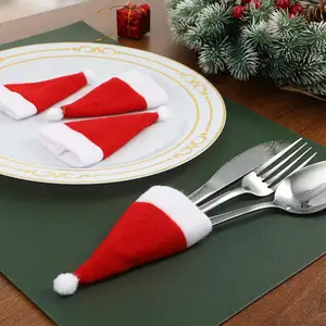 2023 Новый Дизайн Компактная Милая Красная домашняя Праздничная вечеринка украшение стола плюшевая счастливая Рождественская шляпа Санта-Клауса