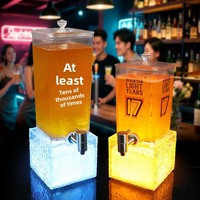 Distributeur de bière LED en plastique à texture craquelée, 2L 3L, tour à bière lumineuse de table, robinet à grain de pierre pour bar