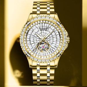 Orologio Meccanico Automatico da Uomo Certificato Guanqin di Lusso con Quadrante Scheletrato, Diamanti e Lancette Luminose a Farfalla - Product Image 1