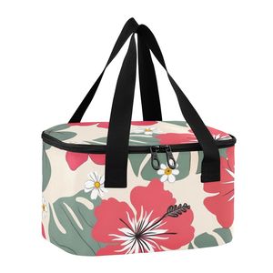 Sac isotherme portable à imprimé floral personnalisé, grand sac isotherme pour le déjeuner, sac à lunch thermique pour les aliments, pique-nique, activité de plein air - Product Image 4