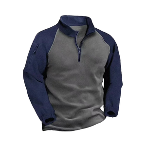 Mode tactique polaire sweat pull pour hommes vêtements chaud automne hiver Double face Patchwork mâle fermeture éclair épais manteaux - Product Image 1