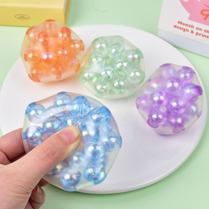Jouet anti-stress créatif en perles colorées, boule perlée façonnable faite à la main, plateau de rangement pour fil, pour les 14 ans et plus - Product Image 4