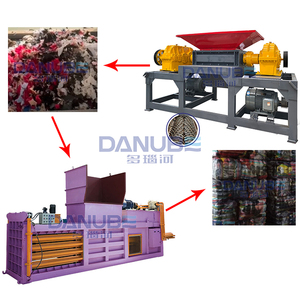Economical Waste Recycling <b>Textile</b> Shredder <b>Textile</b> Waste Baler Old Clothes Tearing and <b>Packaging</b> Compactor Line - Product Image 1