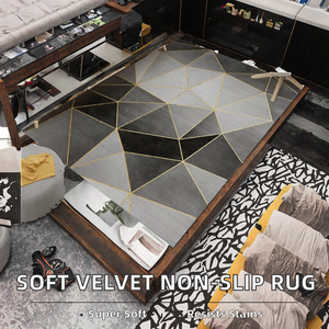 พรมกำมะหยี่คริสตัลโพลีเอสเตอร์เนื้อนุ่มพิเศษ ขนสั้น กันลื่น สำหรับตกแต่งบ้าน แคมป์ปิ้ง ห้องนั่งเล่น ห้องนอน - Product Image 2