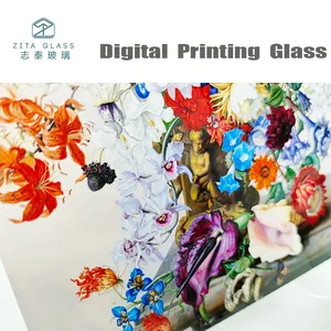 Werksdirekt-Digitaldruck intelligentes bedrucktes Glas Preise gehärtetes flaches Glas Blatt Kunstdesign