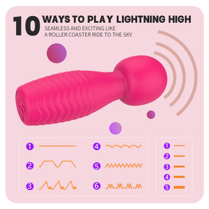 Mini vibrador AV portátil (USB recargable a prueba de agua) 6 velocidades 5 intensidades de pulso para orgasmo de estimulación de coqueteo de mujeres - Product Image 5