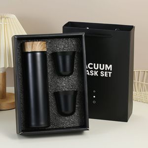 Confezione Regalo con Thermos di Alta Qualità - Bottiglia in Acciaio Inox + 2 Tazze Piccole, Personalizzazione per Clienti Aziendali - Product Image 2