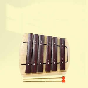 Xylophone en bois portable à 6 notes, instrument de musique éducatif pour enfants et jouet de percussion Orff, vente en gros - Product Image 4