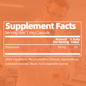 Cápsulas de Citrato de Potássio Personalizadas de Fábrica OEM/ODM Suplementos Alimentares Suplementos Minerais Essenciais para Mulheres e Homens - Product Image 3