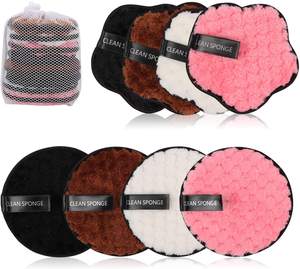 Tampons démaquillants en microfibre réutilisables, 12 pièces, tampons lavables pour le nettoyage du visage, tampons ronds avec sachet à linge - Product Image 5