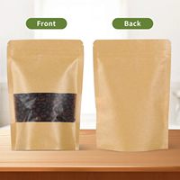 100 Sachets Doypack Kraft Qualité Alimentaire 5,5 x 7,9 Pouces Refermables avec Fenêtre Mate pour Emballage et Stockage Alimentaire