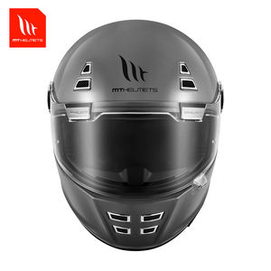 Casque intégral rétro unisexe MTHELMETS certifié ECE toutes saisons 6 aérations en ABS gris ciment pour la course urbaine et les cruisers – Nouveau - Product Image 4