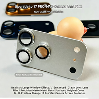 Protection d'objectif d'appareil photo pour iPhone 13 à 16 Pro Max, adaptée à l'iPhone 17 Pro Max avec grande fenêtre de visualisation, cache-objectif en métal mat