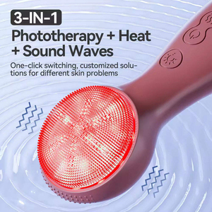 Nouvelle brosse nettoyante électrique en silicone pour le visage, tendance et en promotion, pour exfolier la peau, couleurs violet, rose, bleu, noir - Product Image 5