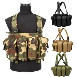 顾家轻质600D牛津摩尔迷彩狩猎AK战术胸装背心，带杂志袋