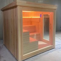 Sauna extérieur en cèdre rouge pour 2 à 8 personnes avec poêle à sauna et fonction vapeur