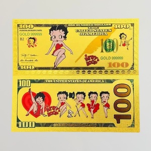 ธนบัตรเคลือบทองคำเบตตี้ บูป สำหรับของที่<span class=keywords><strong>ระลึก</strong></span>สะสม ของขวัญที่<span class=keywords><strong>ระลึก</strong></span> ธนบัตรทองคำ <span class=keywords><strong>100</strong></span> ดอลลาร์ - Product Image 5