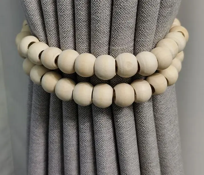 BoConcept Baumwolle Schnur Quaste Vorhang Schnalle Handgemachte Holz Perle Vorhang Tie-zurück