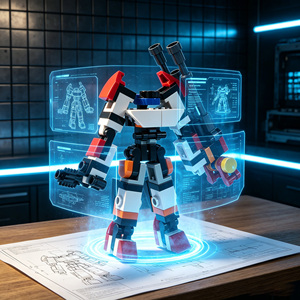 DIY Assemble Mecha Missile Robot Building <b>Blocks</b> Kit 83 Pieces Educational STEM Sci‑Fi Model Building Construction Bricks Set - Product Image 2