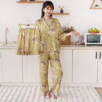 Pyjamas d'été respirants pour femmes, nouveaux ensembles de pyjamas à fleurs fraîches, manches courtes, motif lettres, élégants