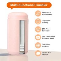 Mug isotherme personnalisé en acier inoxydable 18/8 de 400 ml avec couvercle sans BPA et base antidérapante pour le café et le thé en voyage