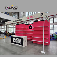 Étagères murales pliables à prix avantageux, présentoirs blancs pour événements et expositions, pour stand d'exposition de lunettes, stands de salon professionnels rétroéclairés utilisés