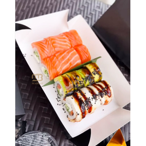 Boîte à sushi pliante noire <span class=keywords><strong>de</strong></span> qualité supérieure, contenant à sashimi omakase, jetable, à emporter, boîte en papier pour sushi, emballage pour sushi à emporter - Product Image 6