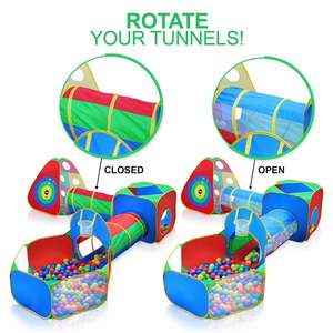 Offre Spéciale maison de jeu colorée pour les tout-petits avec tente de château de tunnel de fosse à balles - Product Image 3