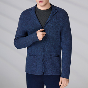 Cardigan en tricot pour homme, col en V, manches longues, boutons recouverts, en coton de haute qualité, décontracté, pour l'hiver - Product Image 3
