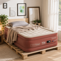 Matelas Gonflable Floqué Grand Format avec Pompe Intégrée, Tissu PVC Floqué, Portable et Pliable pour la Maison, le Camping et l'Extérieur (Vente en Gros)
