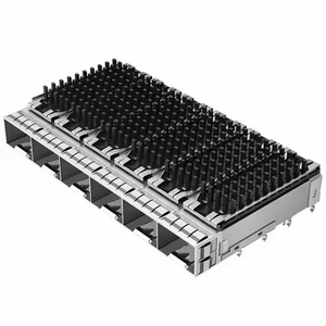 2198235-1 TE Reemplazo a través del orificio 1x6 Puertos EMI Blindado SFP + Jaula con disipador de calor Ajuste a presión Equipo de fibra óptica - Product Image 1
