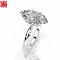 Bague de mariage en argent sterling 925 plaqué or avec moissanite 5 carats taille marquise, sertie à double griffe, bijoux fins pour femme REACH