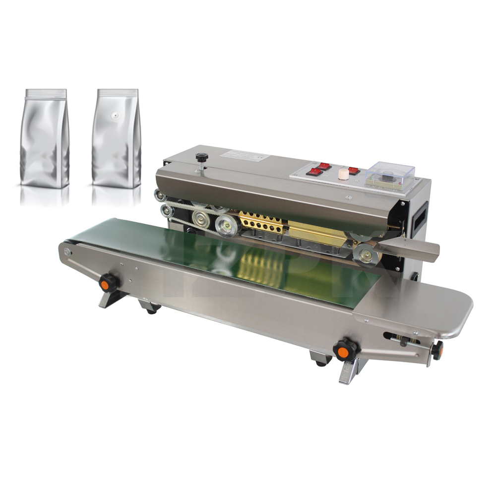 HZPK Автоматическая FR-900 Машина для запечатывания пластика с непрерывной лентой, термозапайщик, для упаковки пищевых продуктов