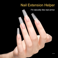 Système d'extension d'ongles carrés à double forme couvrante, moules à ongles acryliques réutilisables avec échelle intégrée pour gel de construction et nail art
