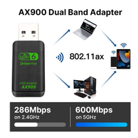 Adaptador Inalámbrico para PC con Bluetooth 5.4, Dongle Combinado WiFi 6 AX900, Mini Adaptador USB WiFi Inalámbrico de 2.4 y 5 GHz, Adaptador de Red de Baja Latencia