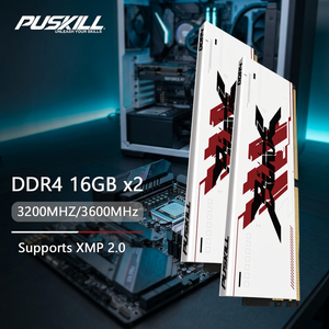 Module de mémoire DDR4 PUSKILL 3200 MHz/3600 MHz 1,35 V RAM de jeu pour ordinateur de bureau compatible XMP 2.0 Série Fortress - Product Image 1