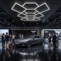 Plafonniers LED géométriques personnalisés pour garage automobile, 6500K, à intensité variable, pour hall d'exposition, detailing automobile, lavage de voitures