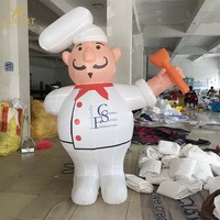 Meilleure vente homme de chef de pizza gonflable pour accessoires de décoration de publicité de restaurant
