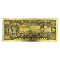 Pas de monnaie 24k Or Us 1 Million Dollars Billet de banque Pet Banknote Fot Collection