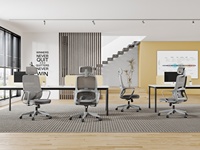 Chaise de bureau ergonomique à dossier haut pour employés avec appui-tête réglable et support en maille respirante pour une longue tenue de position assise