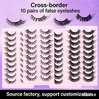 Faux cils 3D personnalisés, 10 paires, style européen et américain, épais et recourbés, cils monobloc, vente en gros