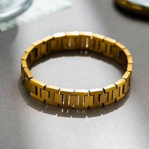 Bracciale catena maglie unisex, bracciale <span class=keywords><strong>acciaio</strong></span> inox ipoallergenico, bracciale moderno personalizzabile per ingrosso. - Product Image 3