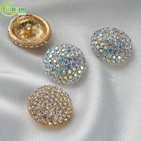 Kancing Logam Paduan Seng Lapis Berlapis Kristal Rhinestone Ukuran 15mm 25mm Gaya Mewah Buatan Tangan Grosir, Dapat Dicuci dengan Mesin