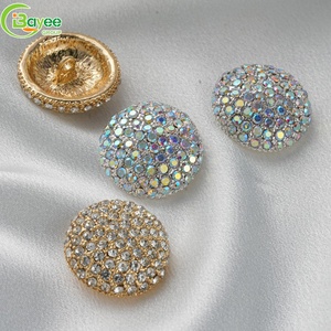 Botones de Metal de Aleación de Zinc con Incrustaciones de Cristal de 15mm y 25mm, Estilo Lujoso, Hechos a Mano, Lavables a Máquina, Venta al Por Mayor - Product Image 2