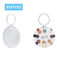 Sunyee Großhandel Maßgefertigter Runder Acryl-Schlüsselanhänger Sublimations-Blanko Kreisförmiger Schlüsselring Transparenter DIY Bastel-Schlüsselanhänger